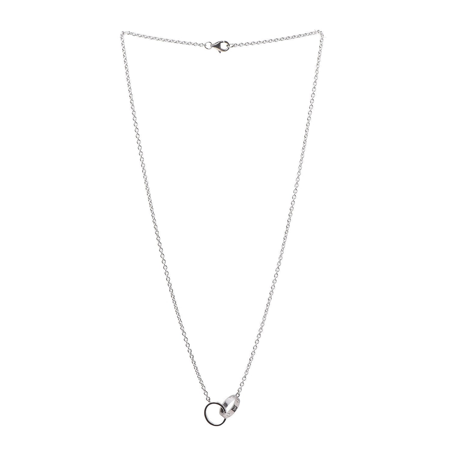 18K White Gold Interlocking LOVE Necklace
