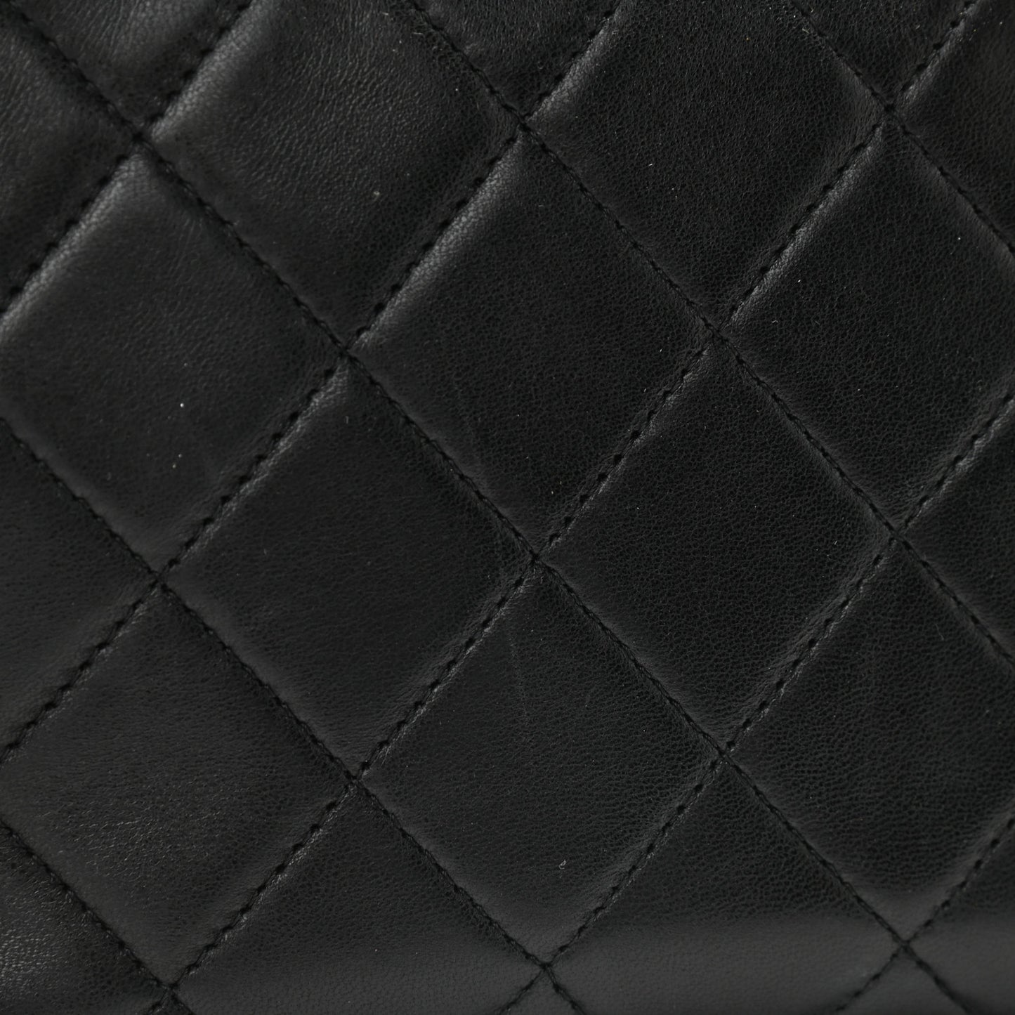 Lambskin Quilted Clutch With Chain Flap Black