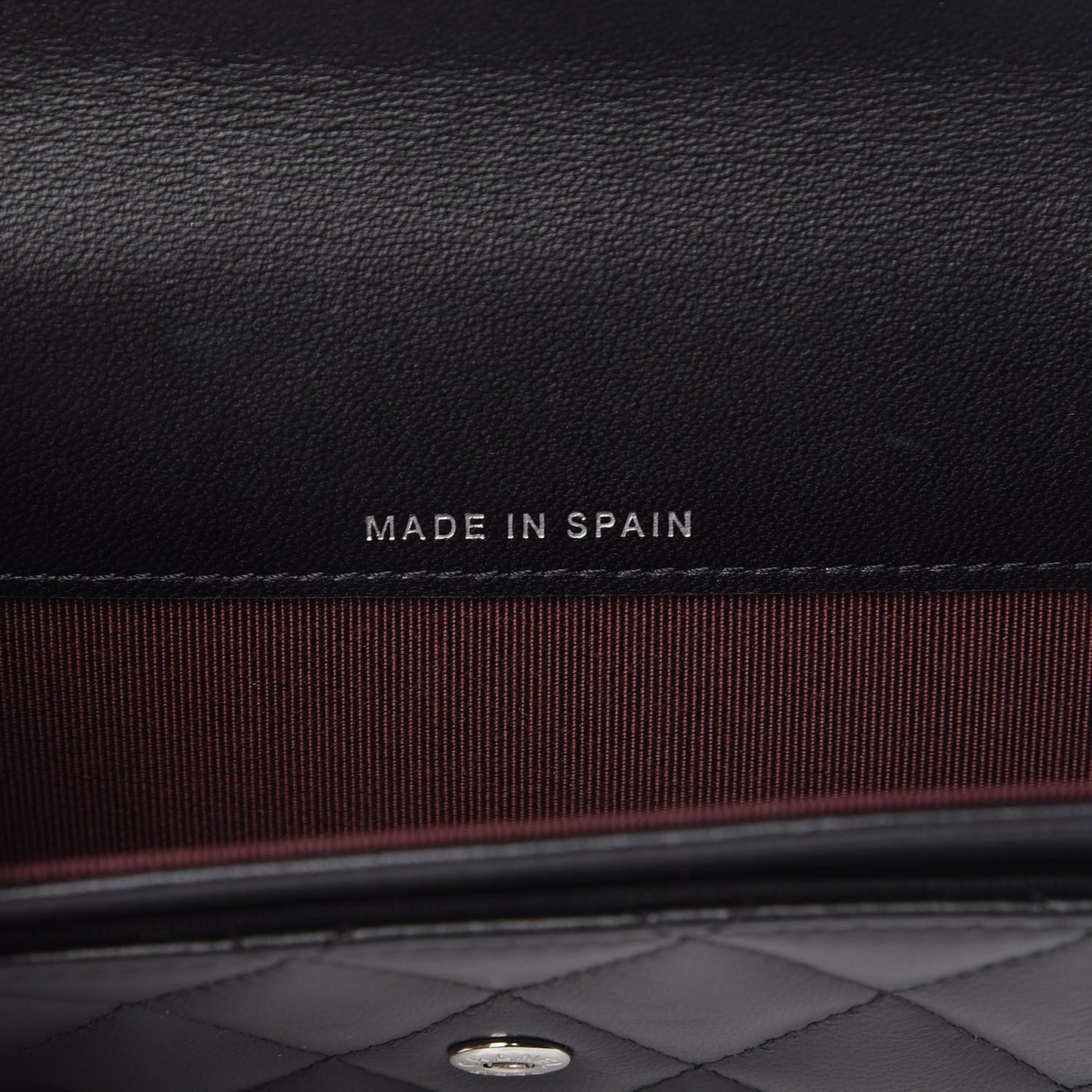 Lambskin Quilted Flap Card Holder Black