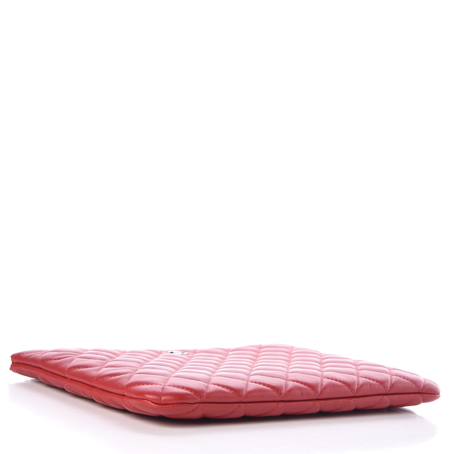 Lambskin Quilted Medium Cosmetic Case Red