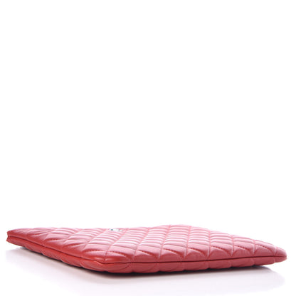 Chanel Lambskin Quilted Medium Cosmetic Case Red 4 of 10