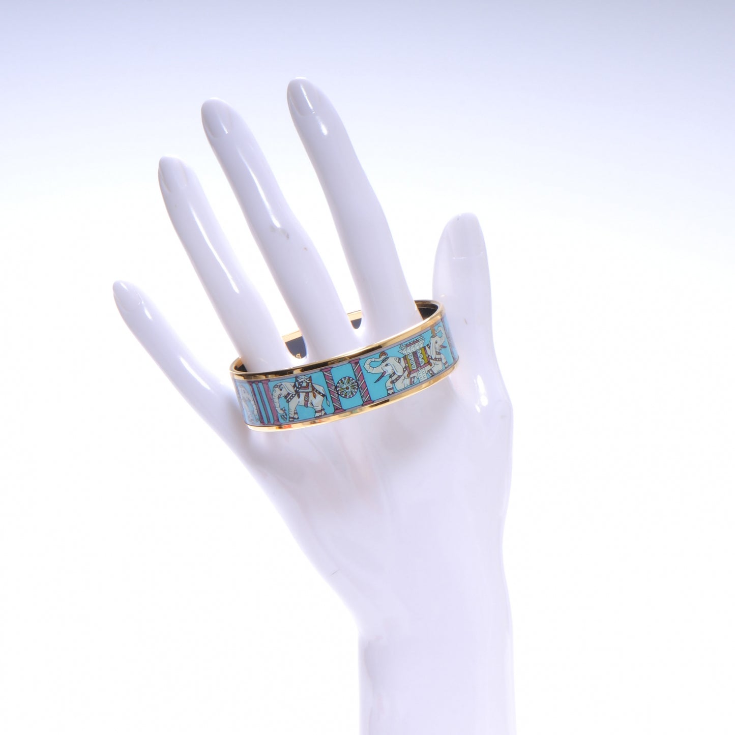 Enamel Printed Elephant Torana Wide Bracelet 65