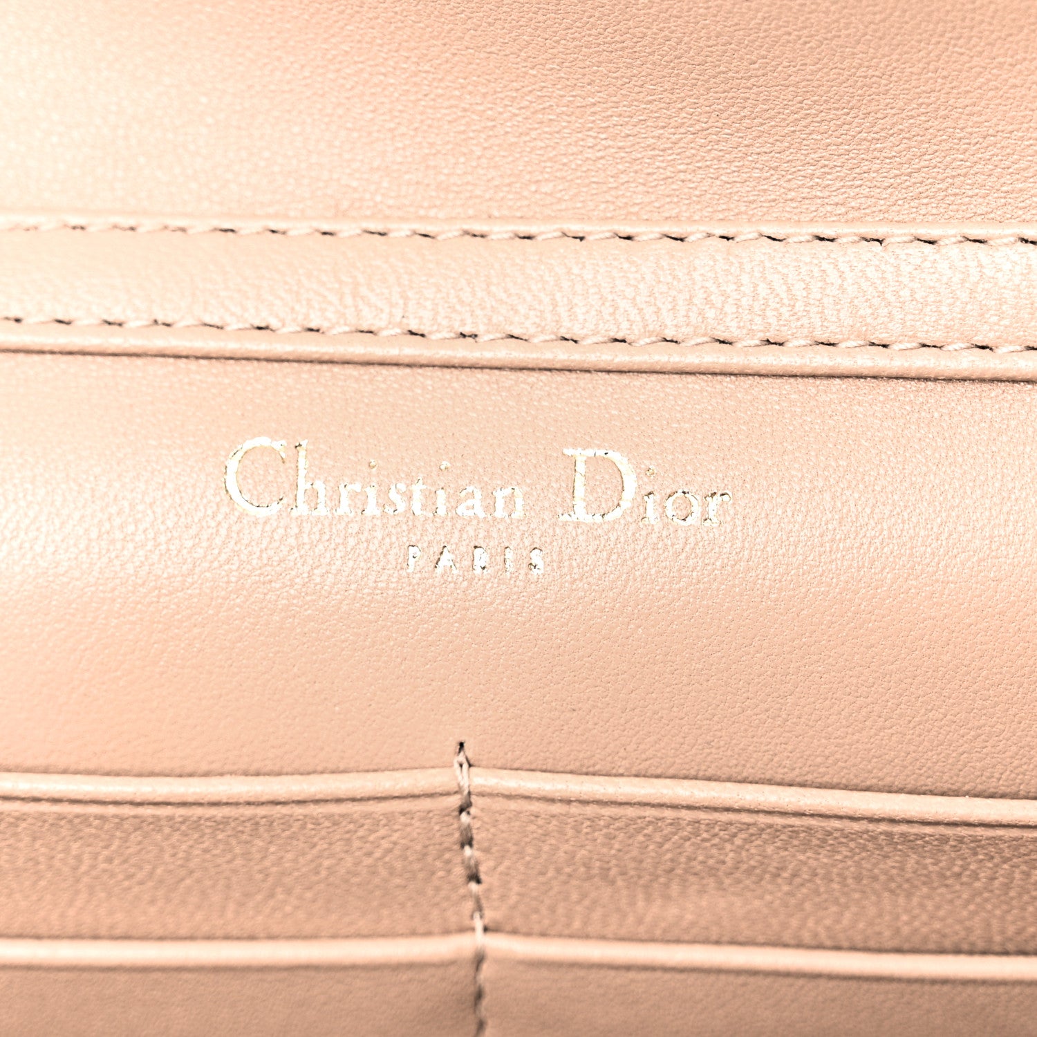 Christian Dior Grained Calfskin Diorama Wallet on Chain Pouch Nude 6 of 10