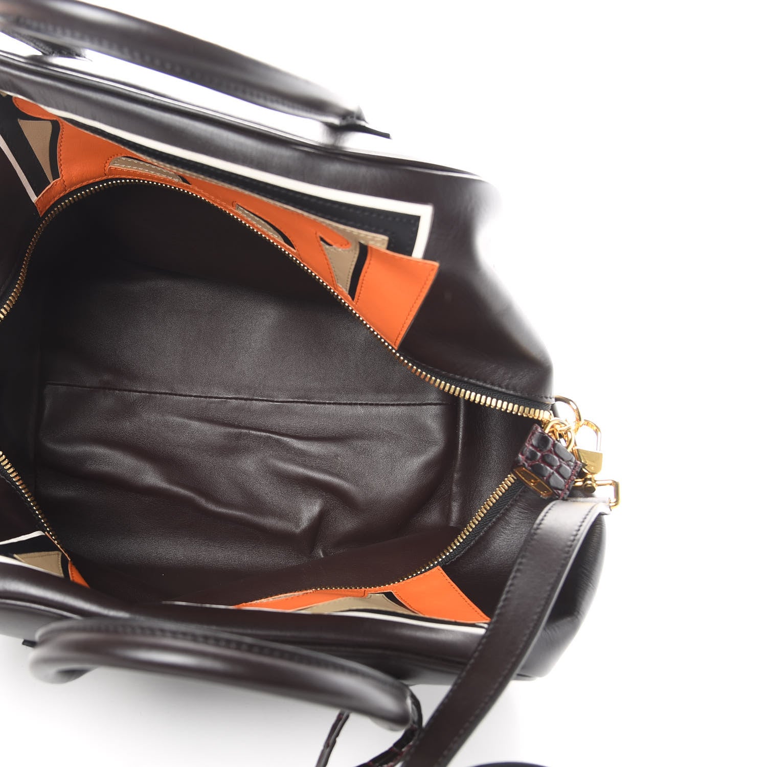 Burberry Smooth Calfskin Medium Cube Bowling Bag Dark Brown 5 of 14