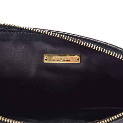 Miu Miu Embossed Crocodile Glazed Calfskin Wristlet Black 5 of 12
