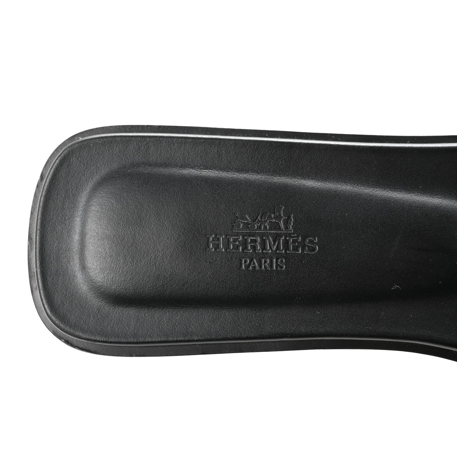 Hermes Box Calfskin Oran Sandals 39.5 Black 8 of 10