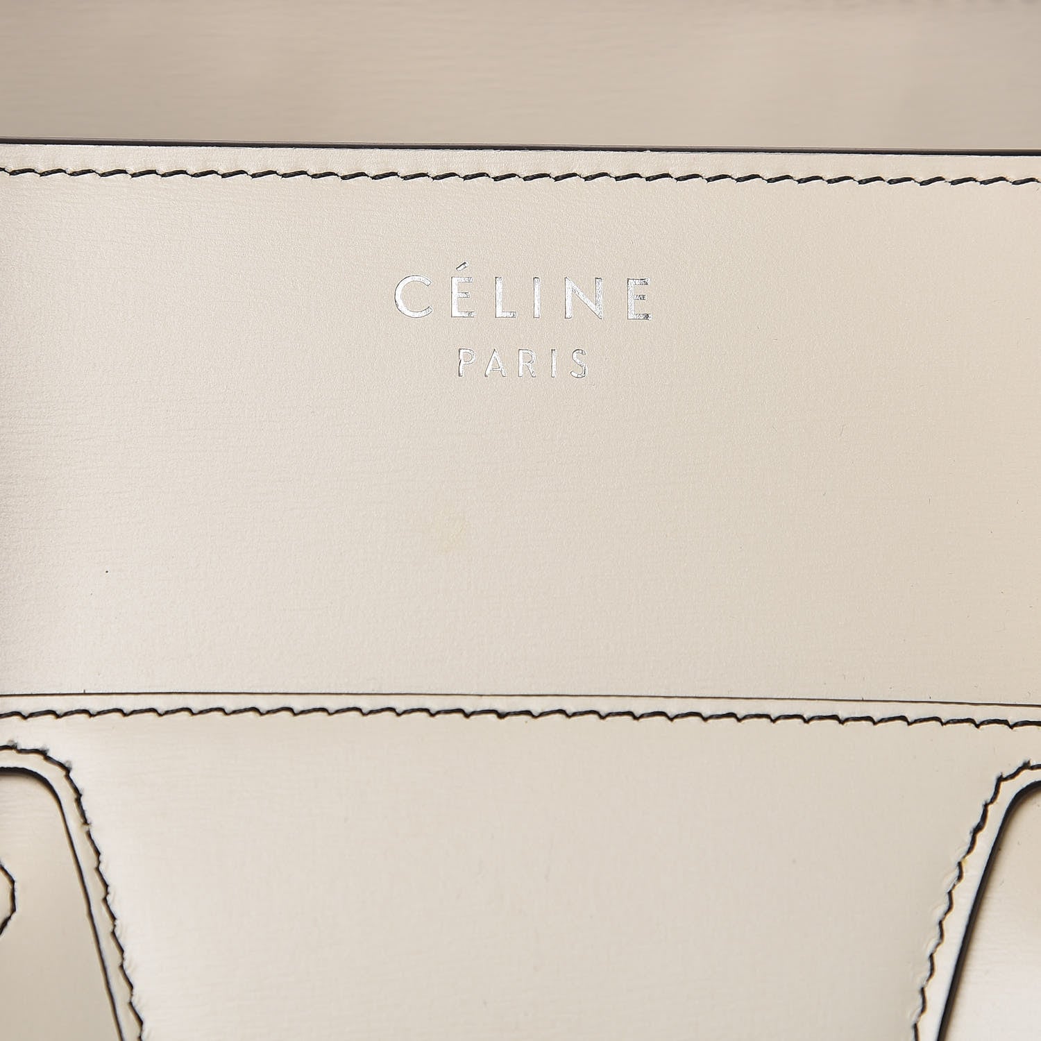 Celine Satin Calfskin Mini Debossed Luggage White 6 of 16