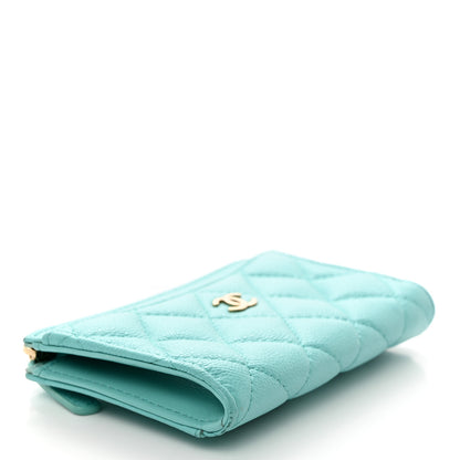 Chanel Caviar Quilted CC Zip Around Card Holder Blue 4 of 13