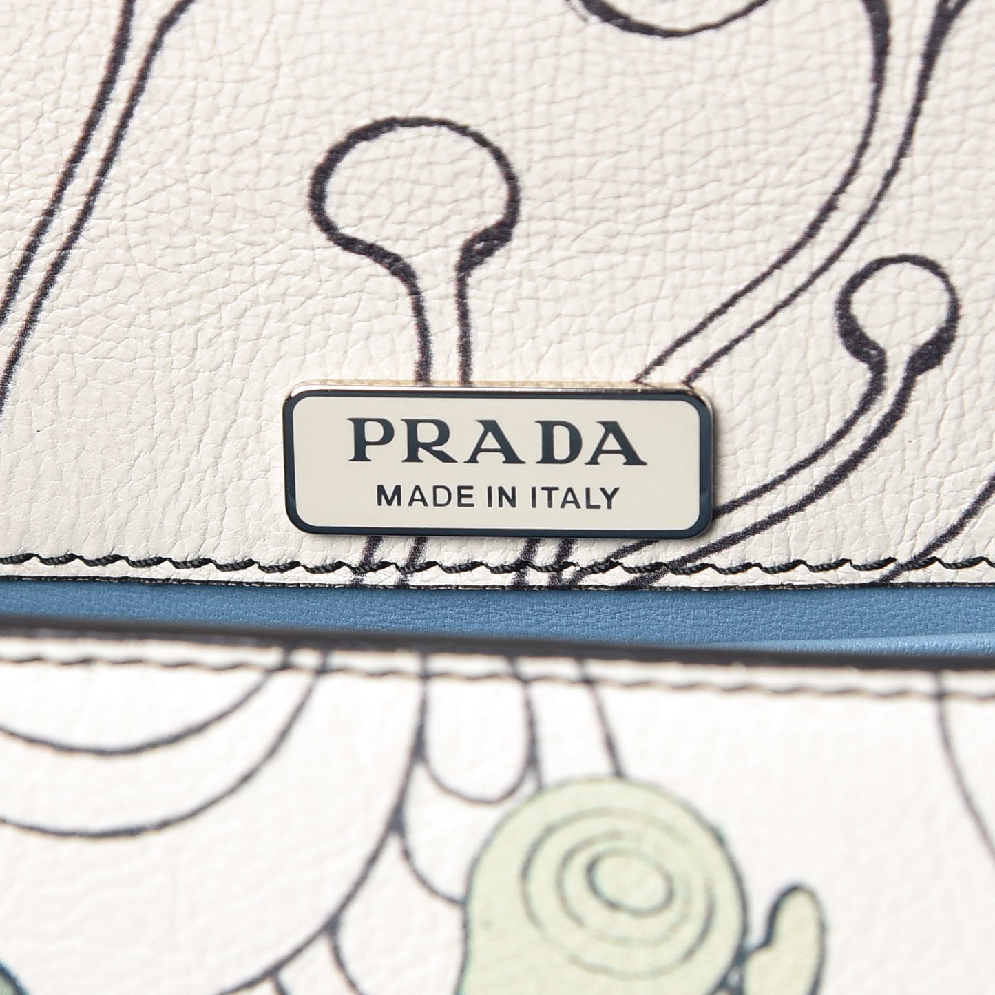 X JAMES JEAN Glace Calfskin Rabbit Print Cahier Chain Wristlet Giada