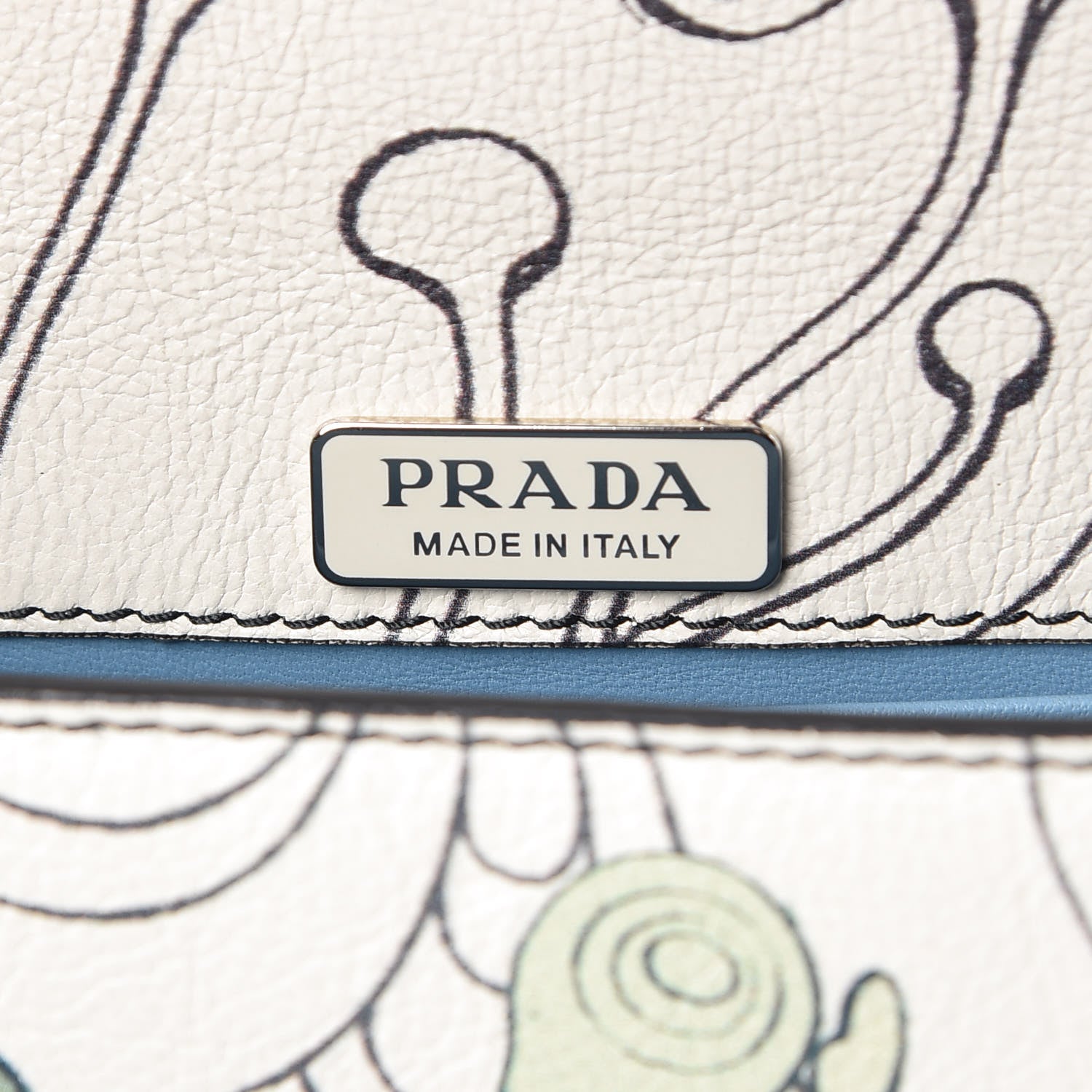 Prada X JAMES JEAN Glace Calfskin Rabbit Print Cahier Chain Wristlet Giada 8 of 9