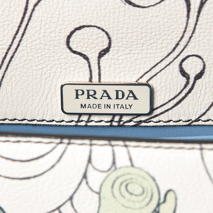 Prada X JAMES JEAN Glace Calfskin Rabbit Print Cahier Chain Wristlet Giada 8 of 9