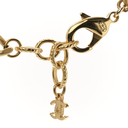 Chanel Pearl Lambskin CC Camellia Necklace Black Gold 6 of 6