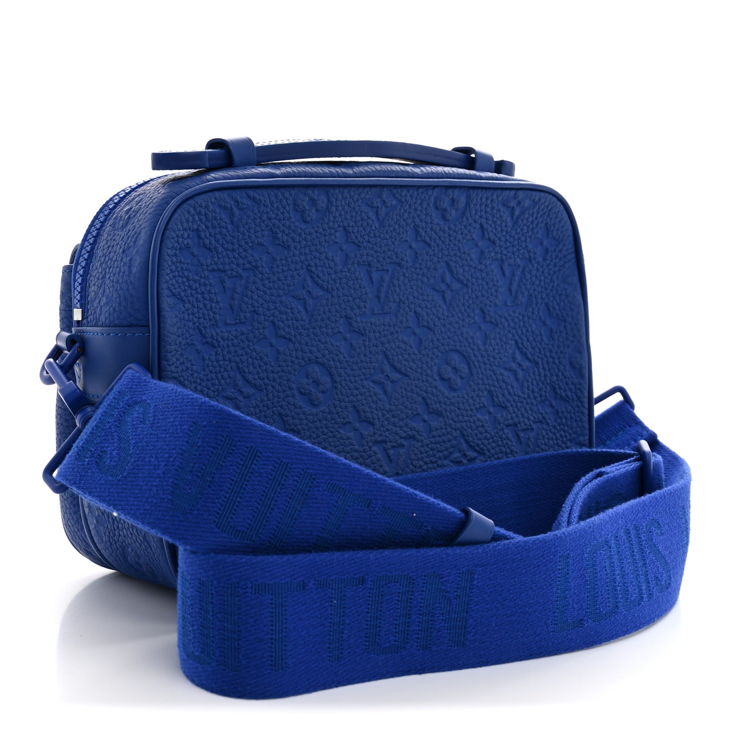 Taurillon Monogram S Lock Messenger Blue