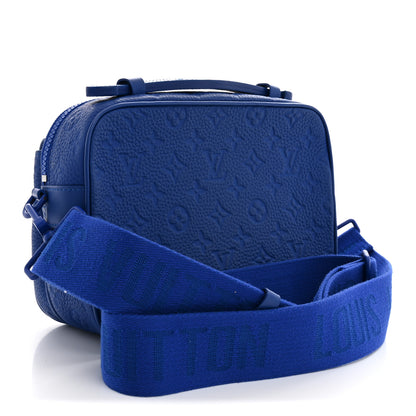Louis Vuitton Taurillon Monogram S Lock Messenger Blue 3 of 9