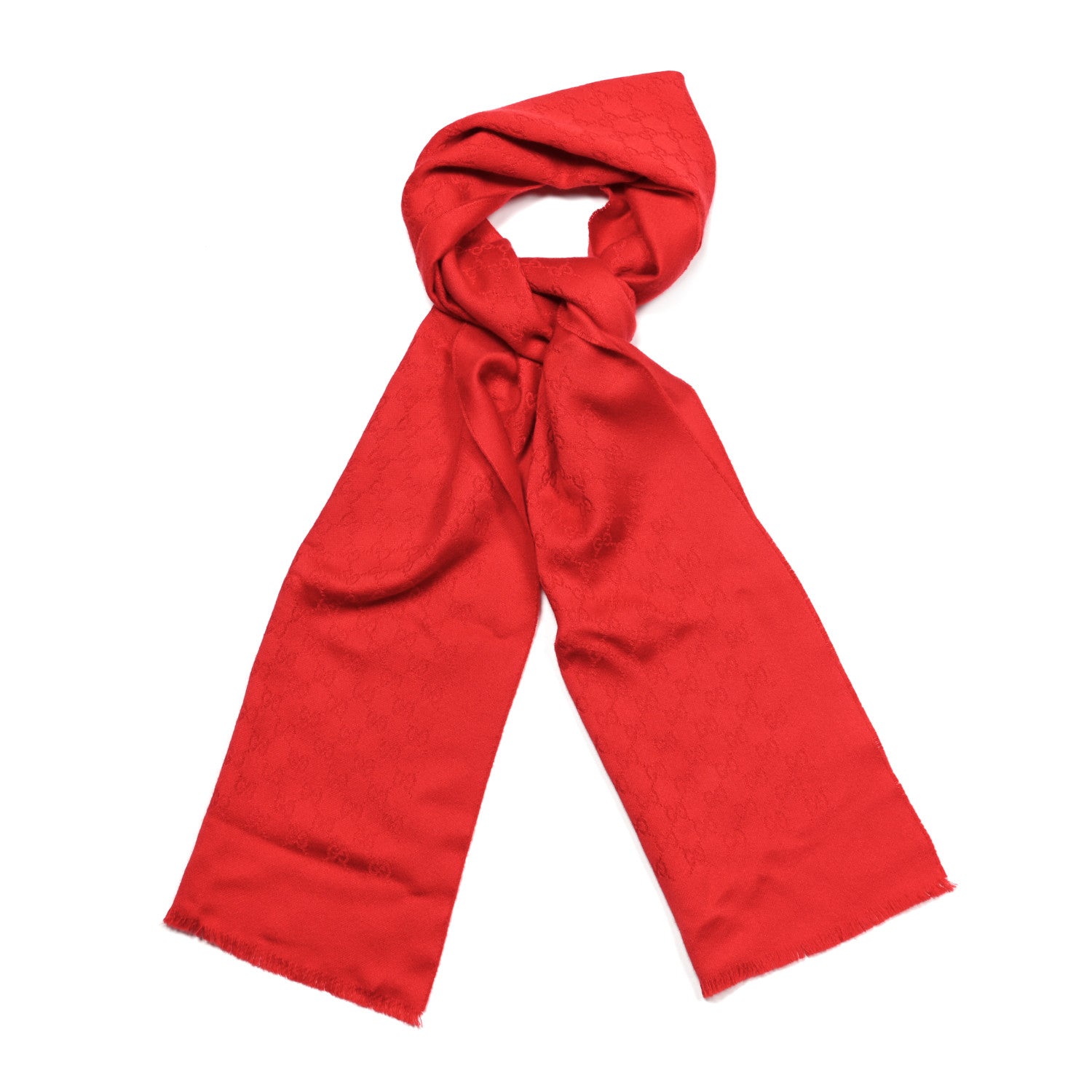 Gucci Cashmere GG Monogram Gem Lux Scarf Flame 1 of 5