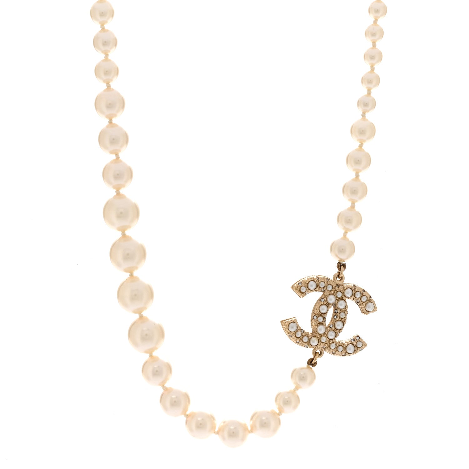 Chanel Pearl CC 100th Anniversary Necklace Light Gold 1 of 6