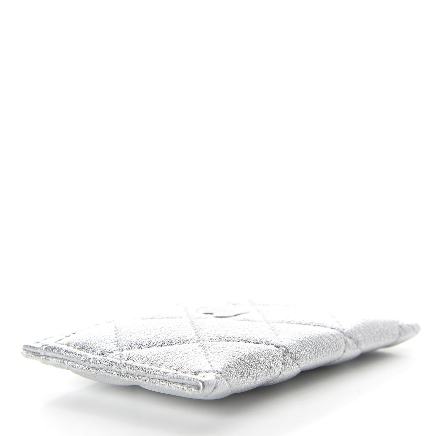 Chanel Metallic Lambskin Quilted Card Holder Silver 4 of 9