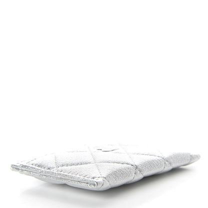 Chanel Metallic Lambskin Quilted Card Holder Silver 4 of 9