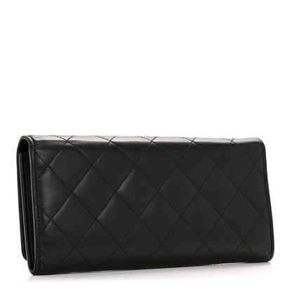 Chanel Calfskin Quilted Cambon Long Double Wallet Black 3 of 15