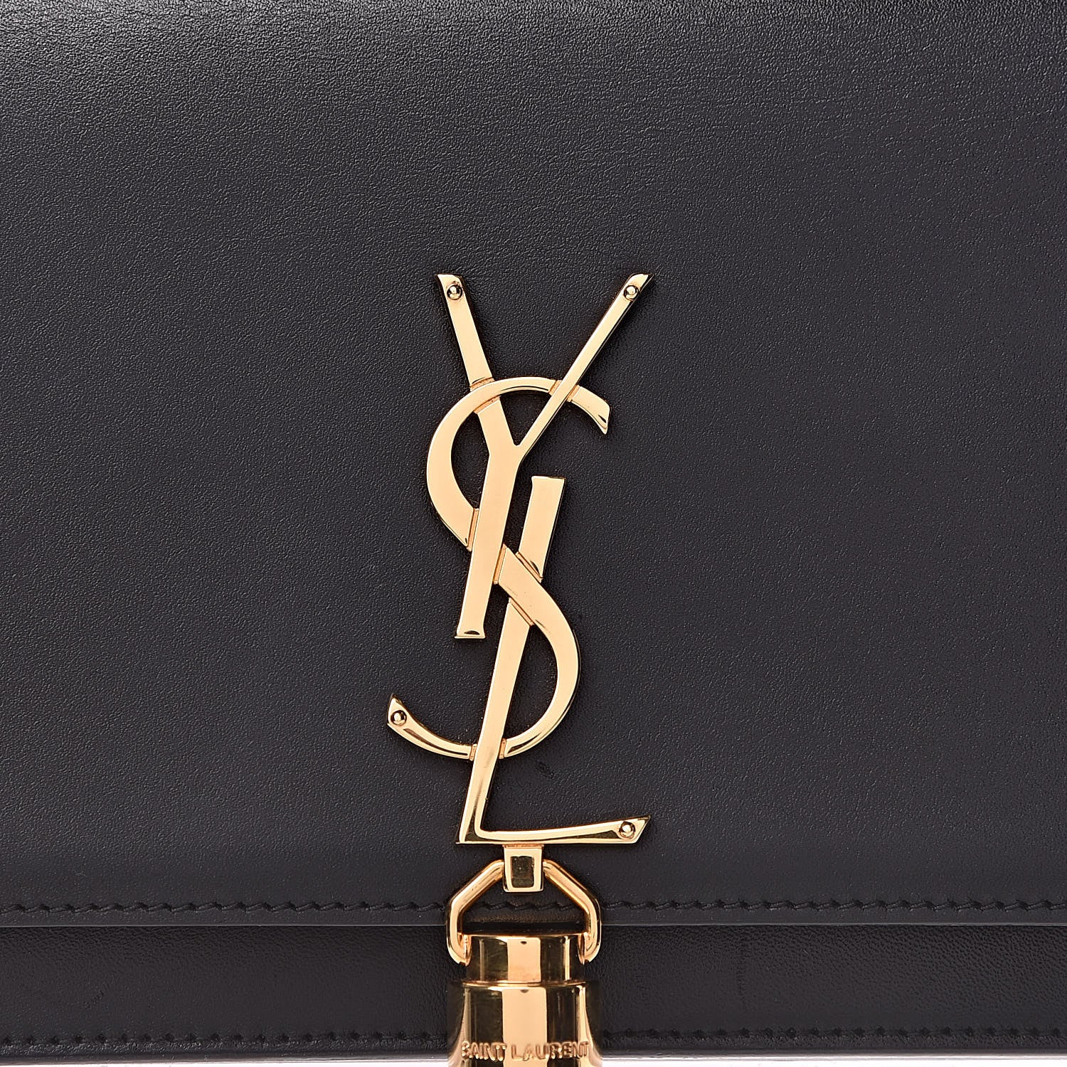 Saint Laurent Smooth Calfskin Classic Monogram Kate Tassel Chain Wallet Black 13 of 16