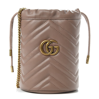 Gucci Calfskin Matelasse Mini GG Marmont 2.0 Bucket Bag Porcelain Rose 1 of 11