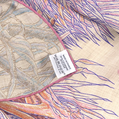 Hermes Cashmere Silk All'Orto Botanico di Palermo 140 Rose Naturel Bleu 6 of 6