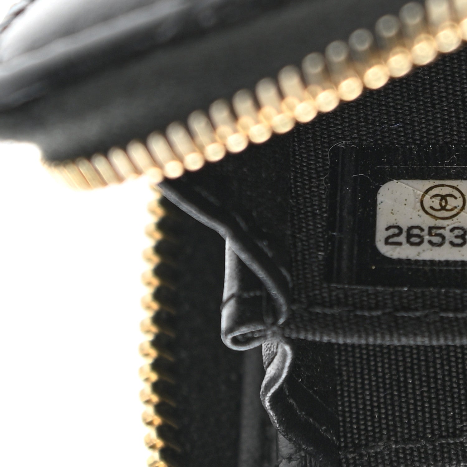 Chanel Lambskin Studded Quilted Compact Zip Around Wallet Black 7 of 8