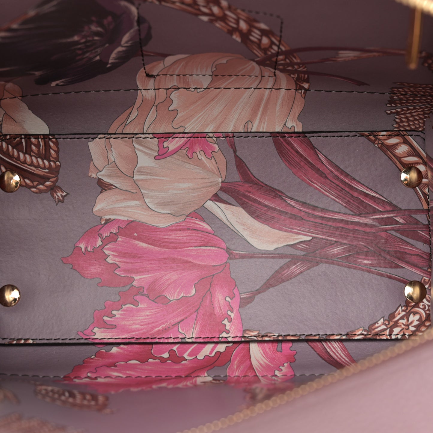 Grained Calfskin Double Handle Small Amy Tote Cinder Rose