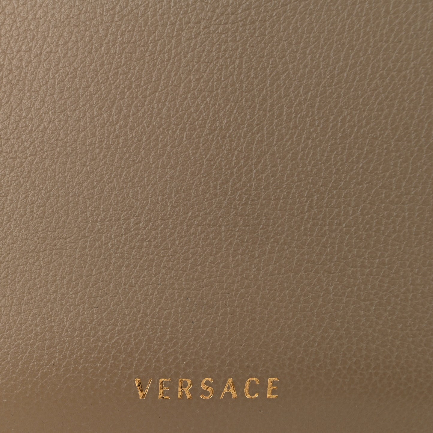 Grained Calfskin La Medusa Flap Shoulder Bag Taupe