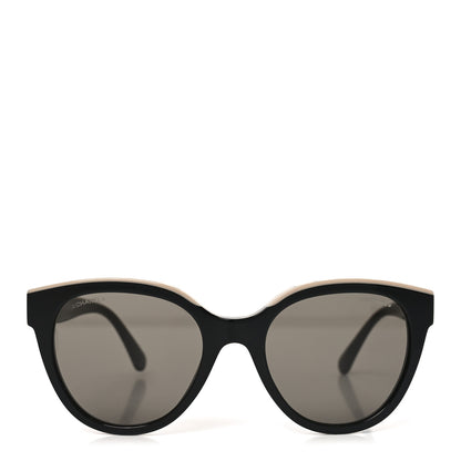 Chanel Acetate CC Butterfly Sunglasses 5414 Black Beige 2 of 7