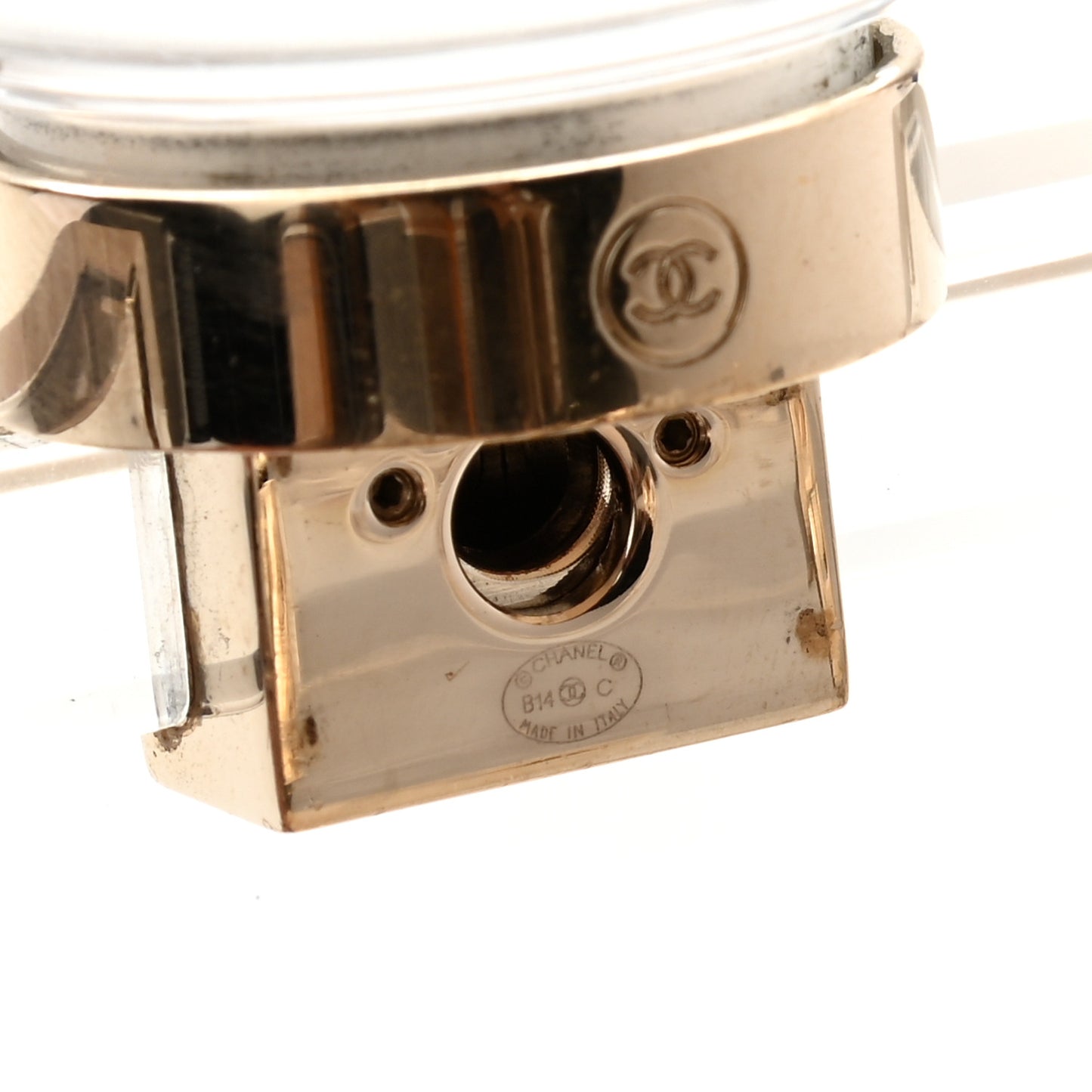 Transluscent Plexiglass Perfume Bottle Clutch