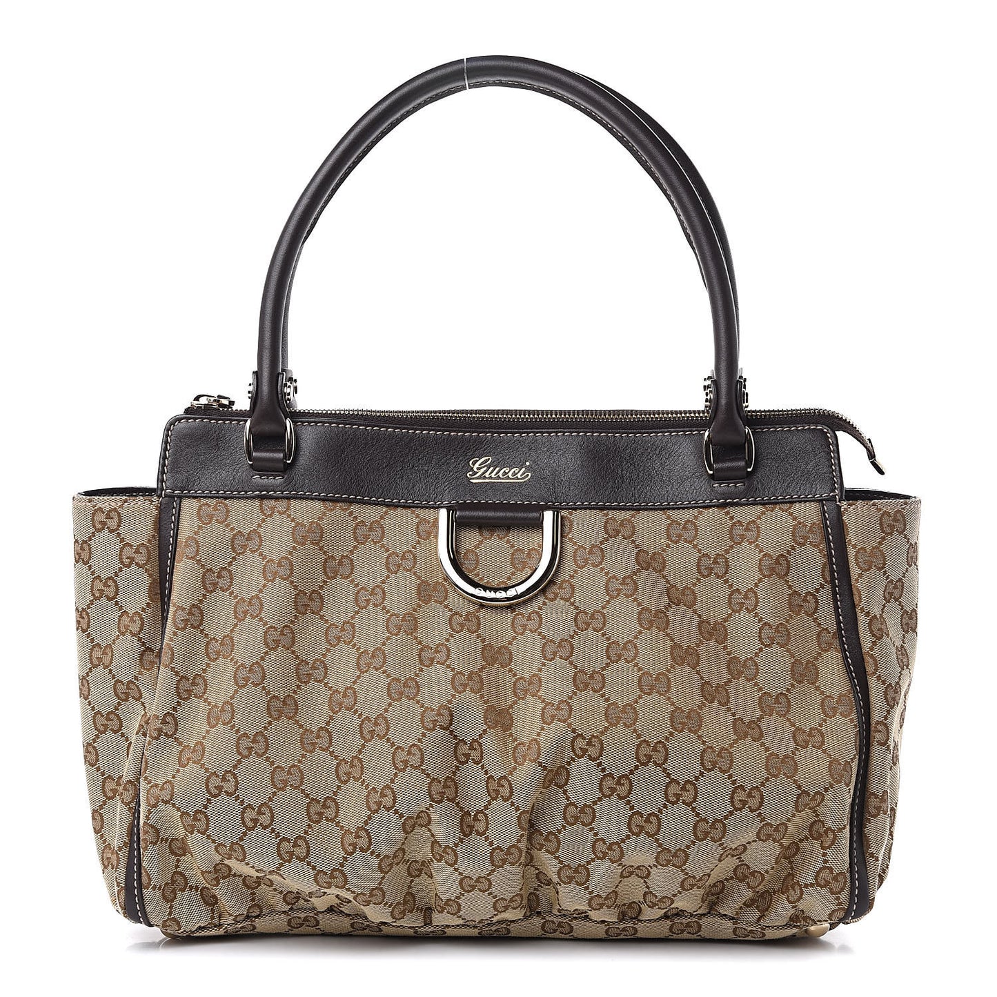 Monogram D Gold Tote Dark Brown
