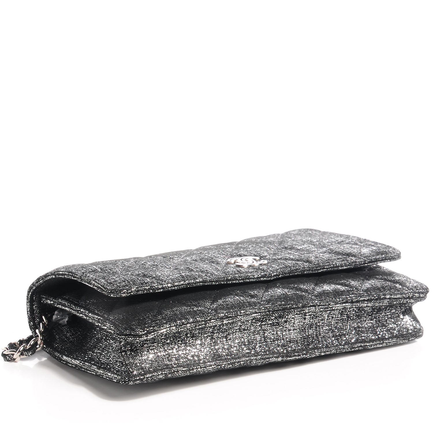 Chanel Iridescent Wallet on Chain WOC Dark Silver 4 of 7