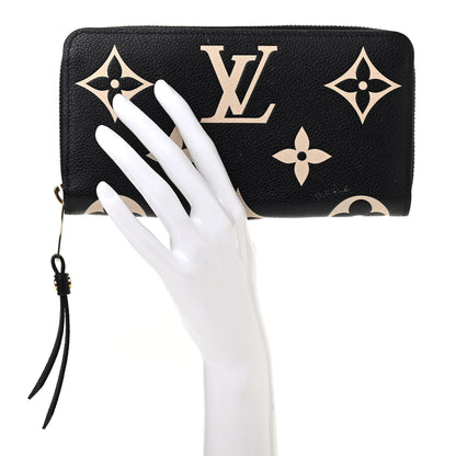 Louis Vuitton Empreinte Monogram Giant Zippy Wallet Black Beige 2 of 8