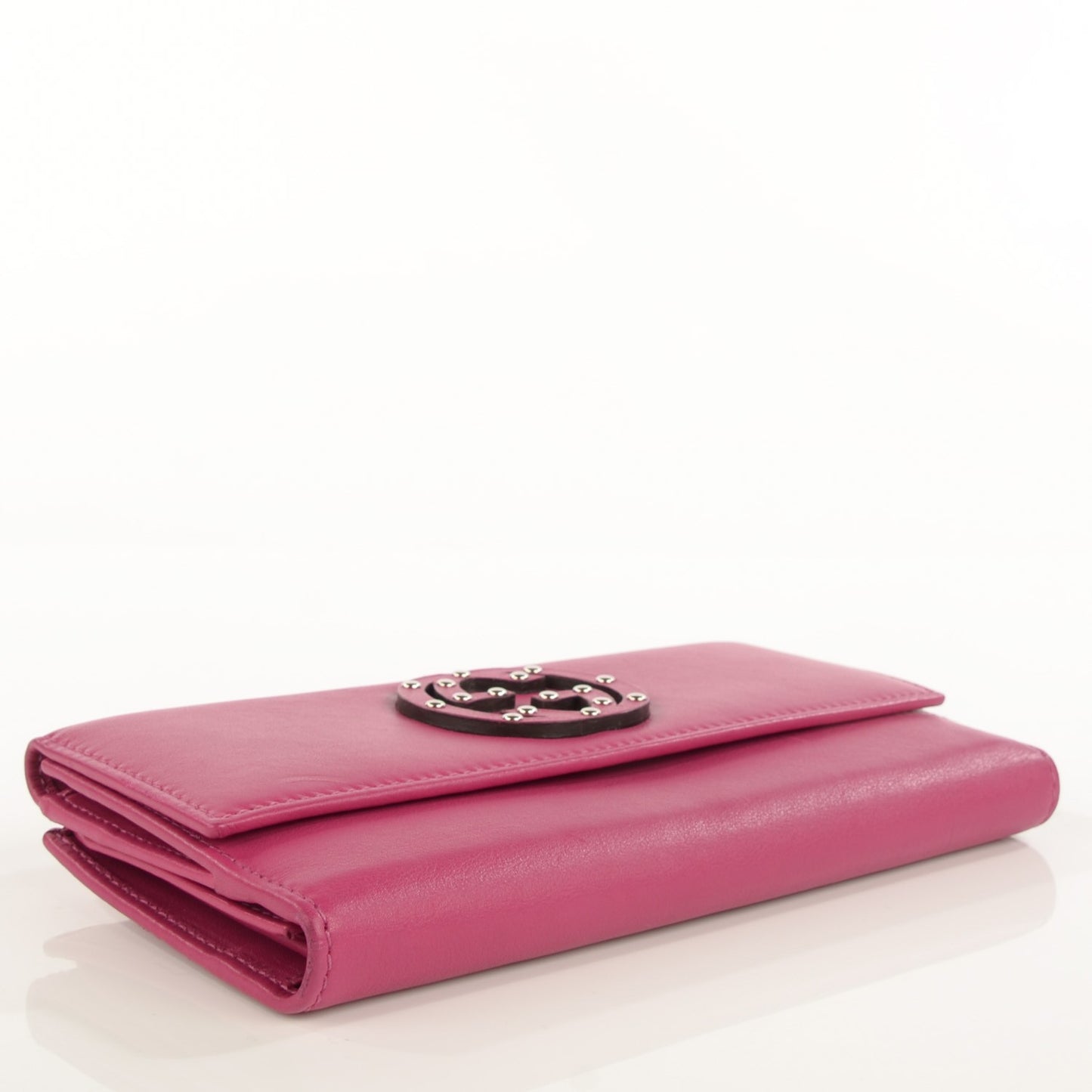 Calfskin Studded Soho Continental Wallet Peonia Flower