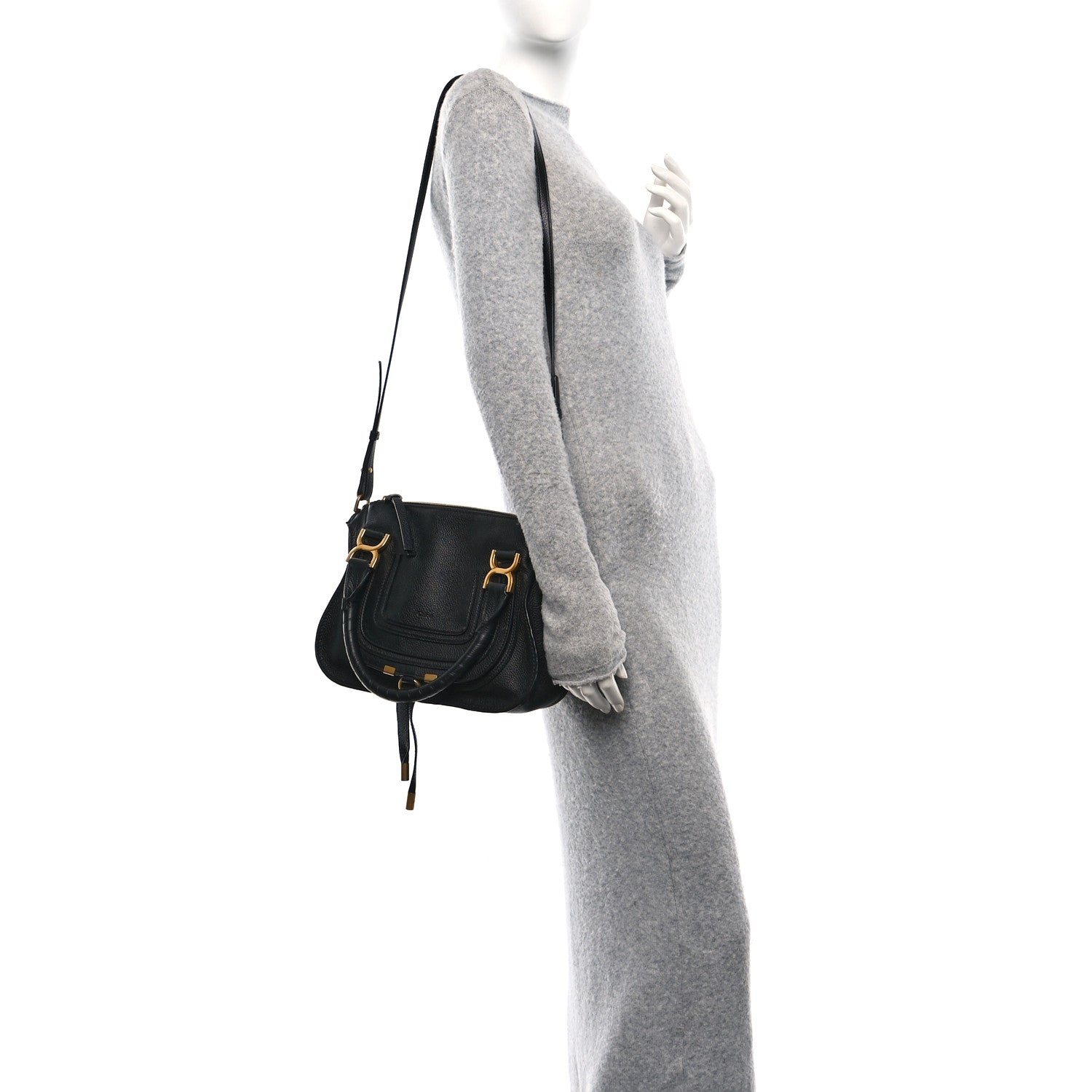 Chloe Calfskin Small Marcie Satchel Black 2 of 11