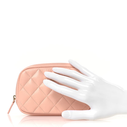 Chanel Caviar Quilted Small Curvy Pouch Cosmetic Case Light Pink 2 of 7