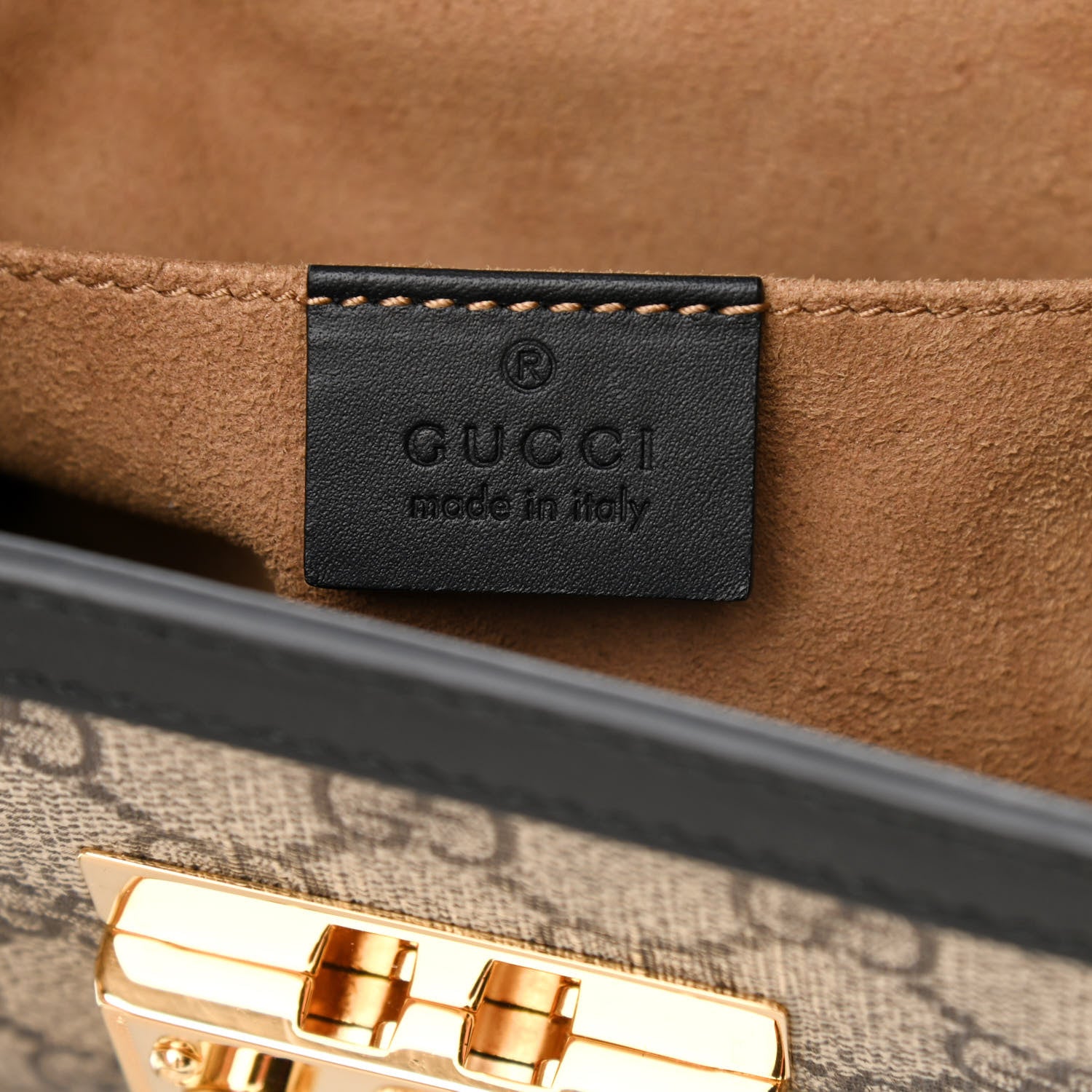Gucci GG Supreme Monogram Small Padlock Tote Black 6 of 9