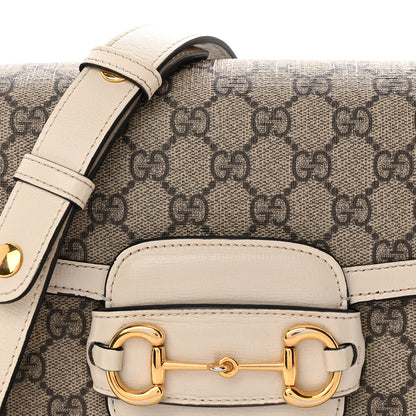 Gucci GG Supreme Monogram Horsebit 1955 Shoulder Bag Beige Mystic White 8 of 13
