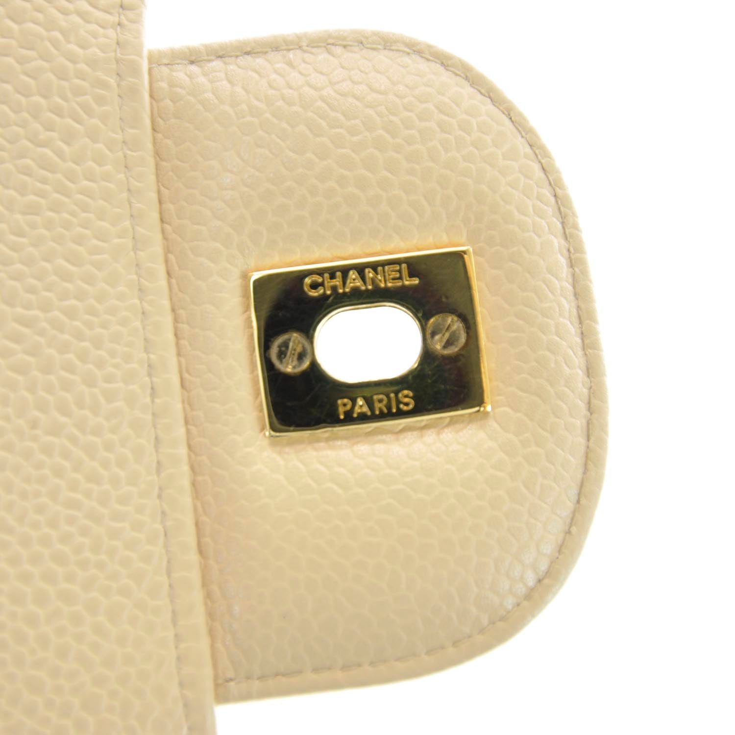 Chanel Caviar Jumbo Single Flap Beige 9 of 12