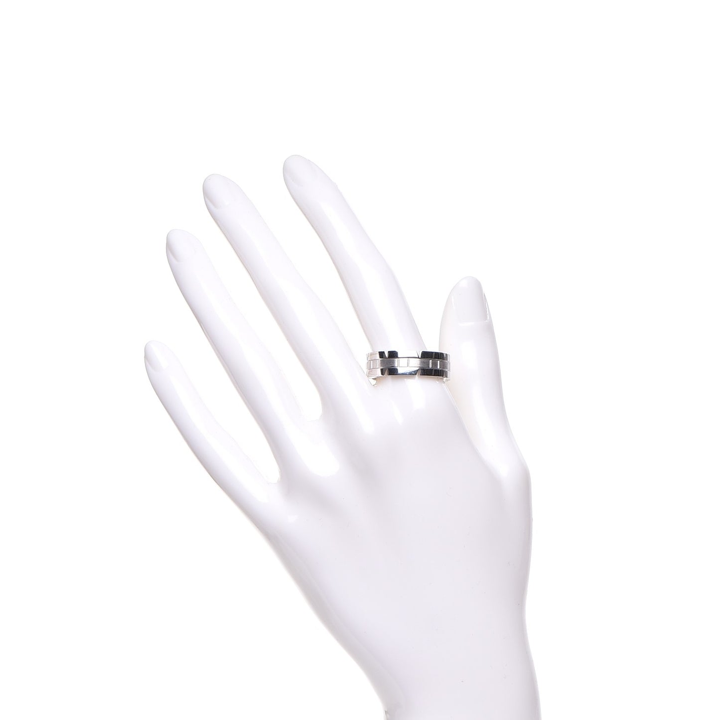 18K White Gold Tank Francaise Ring 63 10.25