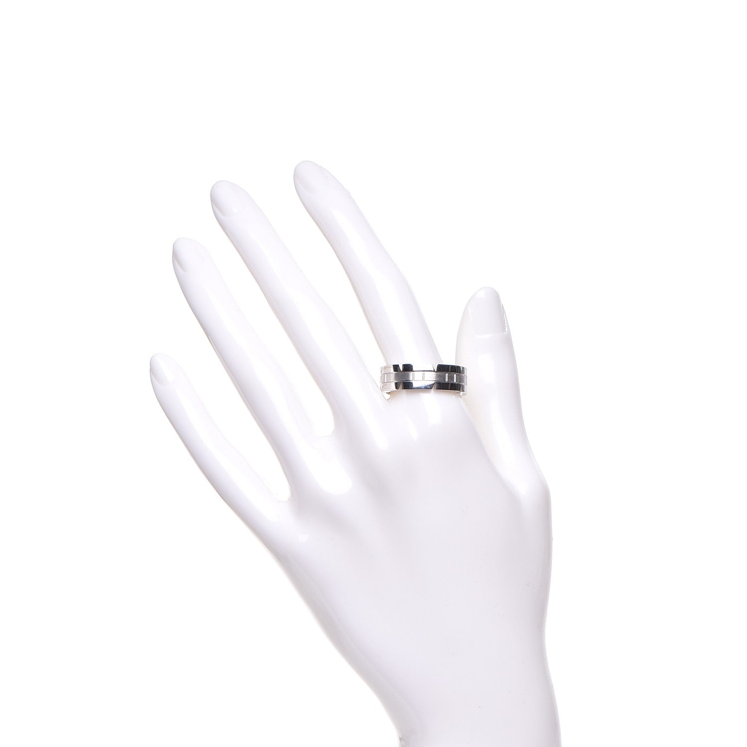 Cartier 18K White Gold Tank Francaise Ring 63 10.25 2 of 4