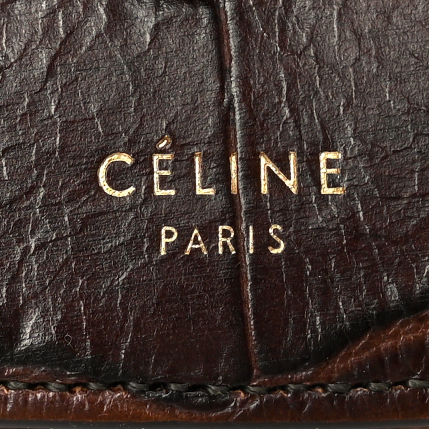 Celine Crocodile Embossed Calfskin Mini Symmetrical Bag Brown 6 of 10