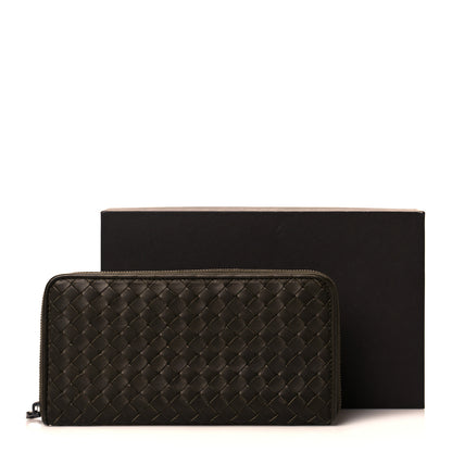 Bottega Veneta Nappa Intrecciato Zip Around Wallet Kaki Plaster 9 of 9