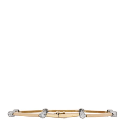 Tiffany 18K Yellow Gold Platinum Diamond Knife Edge Link Bracelet 2 of 4