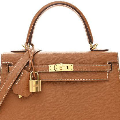 Hermes Epsom Kelly Sellier 25 Gold 8 of 10