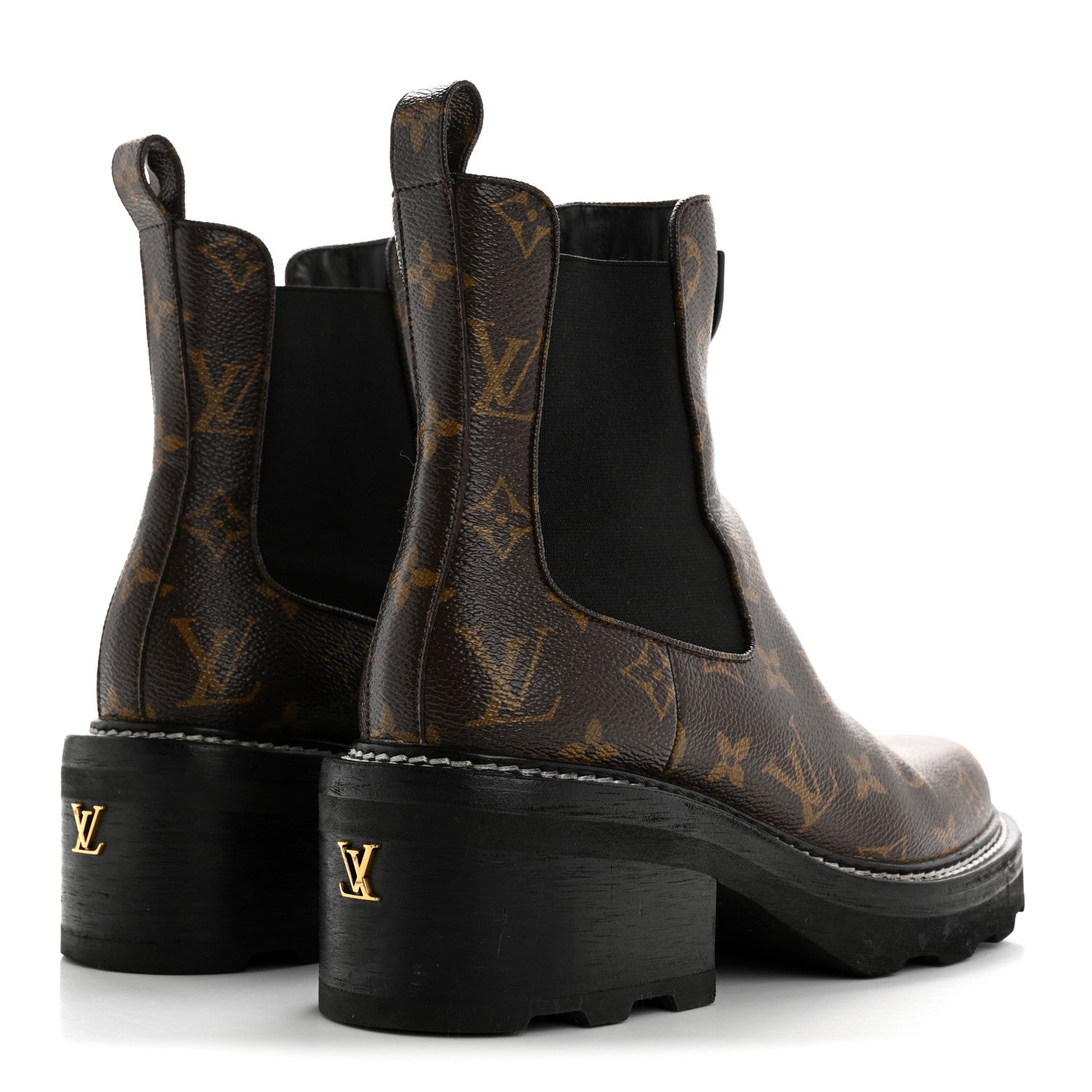 Louis Vuitton Patent Monogram LV Beaubourg Ankle Boots 39 Black 5 of 11