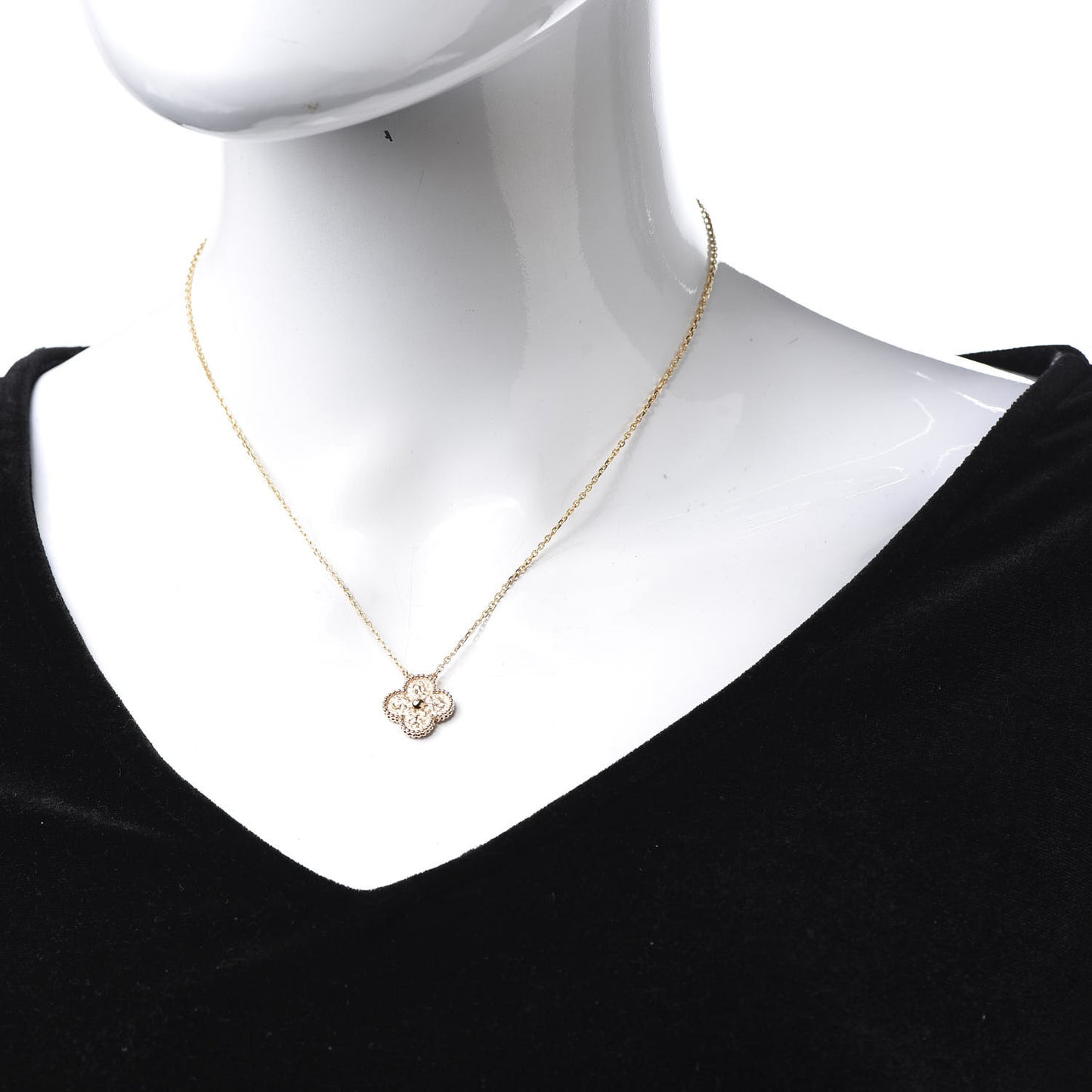 18K Rose Gold Vintage Alhambra Pendant Necklace