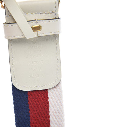 Gucci Nylon Calfskin Sylvie Web Double G 40mm Belt 95 38 Mystic White Hibiscus Red Maritime 6 of 7