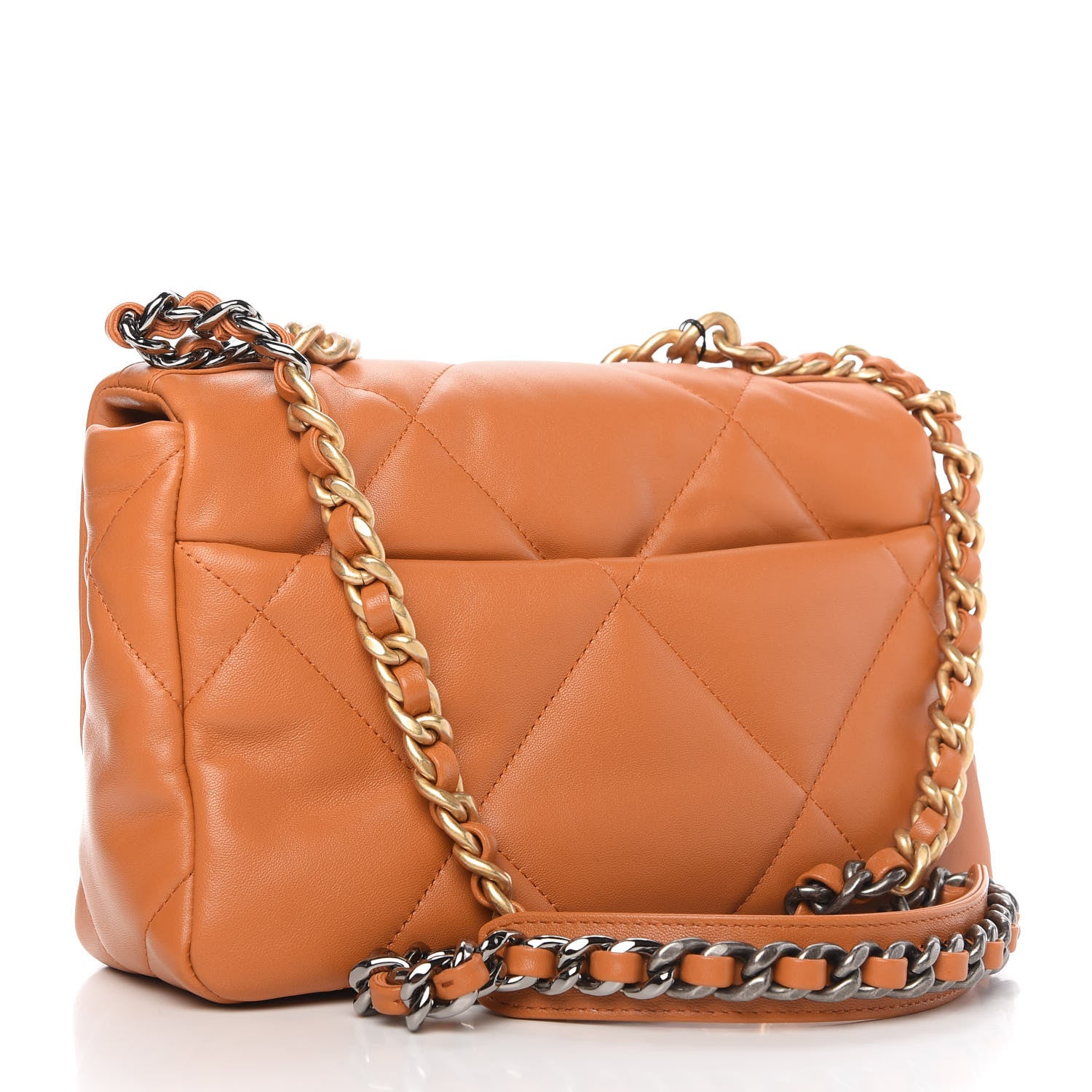 Chanel Lambskin Quilted Medium Chanel 19 Flap Light Brown 3 of 11